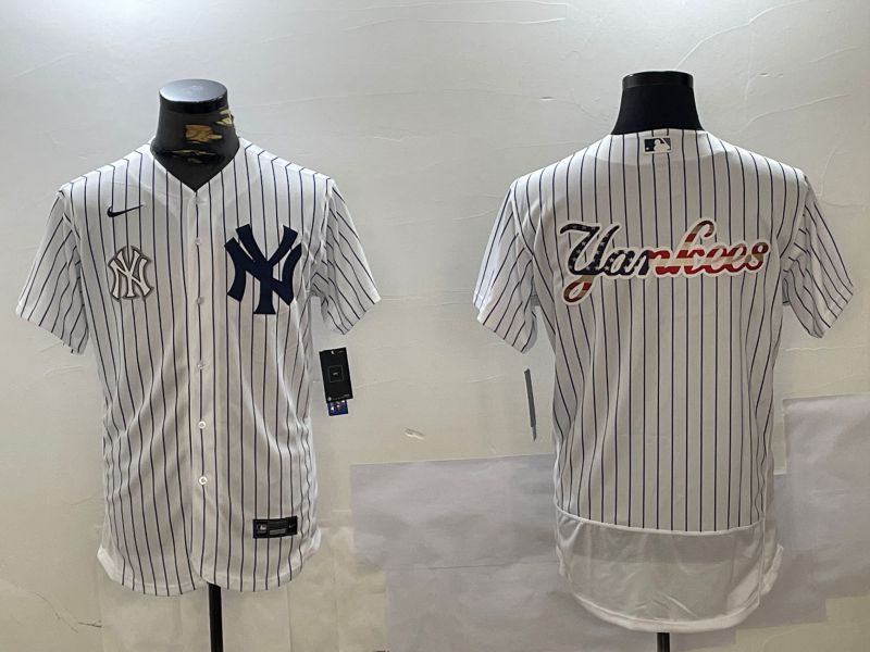 Men New York Yankees Blank White stripe Elite 2024 Nike MLB Jersey style 10165->new york yankees->MLB Jersey